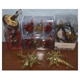 Collection of Christmas Ornaments w/ Metal, Glass,