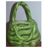 Contempo Green Twist Art Glass Handbag Purse