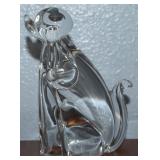 Vintage Blown Studio Art Glass Sitting Dog Figure