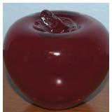 Vintage Heavy Blown Art Glass Apple Paperweight