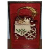 Lenox Porcelain Christmas Ornament Tea Cart
