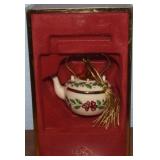 Lenox Porcelain Christmas Ornament Tea Kettle