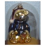 Blown Glass Christmas Ornament Teddy Bear