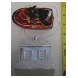 (2) Blown Glass Christmas Ornaments: Flocked