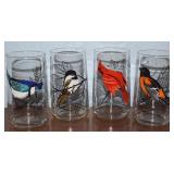 (4) Vtg Anchor Hocking Birds Drinking Glasses 5t