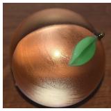 Orient & Flume Art Glass Paperweight Peach 3w