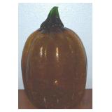 Blown Art Glass Pumpkin Autumn Accent 11.5t