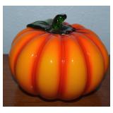 Blown Art Glass Pumpkin Autumn Accent 5w