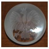 Vtg Etched Frosted Glass Russian Imperial Eagle