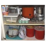 Kitchen Cupboard Contents Lot: Cuisinart, Rival