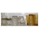 Kitchen Shelf Contents Lot: (4) Amber Anchor