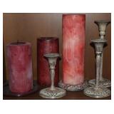 Candles & Metal Candle Holders Lot