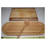 (3) Wooden Kitchen Pcs w/ Pampered Chef 09D