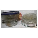 Kitchen Cupboard Contents Lot: Vtg Glass Serving