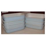 (7) Vtg Hall China Light Blue Baking Dishes 6.5x