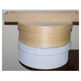 (3) Wooden Pcs w/2 15" Lidded Boxes + Ikea