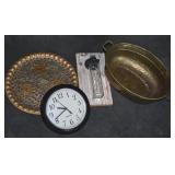Home Decor Lot w/ Clock, Mosaic Plate, Metal