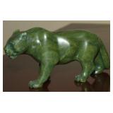 Carved Vtg Leopard Stone Jaguar Big Cat Figurine