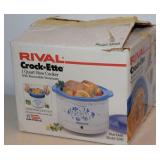 Rival Crockette 1qt Slow Cooker Blue Delft 3200
