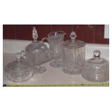 5pc Antique/Modern Clear Glass/Crystal Pcs w/