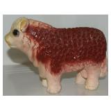 Vtg Chalkware Hereford Bull Still Bank 8" Long