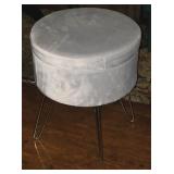 Sorbus Contempo Grey Plush Footstool w/Storage