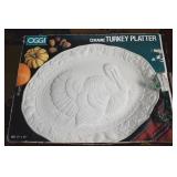 Vtg OGGI 17.5"w Ceramic Turkey Platter