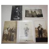 (5) Antique Photographic Post Cards w/ Dog,