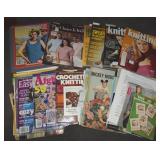Book Lot w/ Magazines: Mostly Knitting/Crochet +