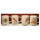 (4) Norman Rockwell Collector Mugs