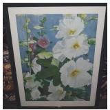 Norabeth Lacona Signed LE 49/475 Hollyhocks Framed