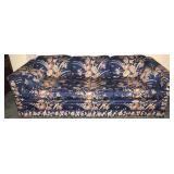 Vintage Blue & Floral Sofa Sleeper Hide-A-Bed 84w