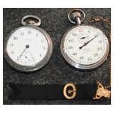 Antique Elgin 17j Pocket Watch + Compass Stop
