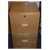 Blonde 2 Drawer Wood File Cabinet 15.5w x 16d x
