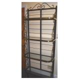 4 Tier Metal & Glass Shelf Bakers Rack w/ Brass