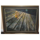 Margaret Keane Big Eyes "Alone" Framed Fine Art