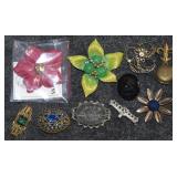 Vtg & Antique Costume Jewelry Brooch Lot w/
