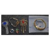 Lot of Vtg Costume Jewelry w/ Antique Elgin Ladies