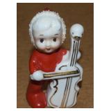 Vtg Japan Ceramic Christmas Figure w/ Cello