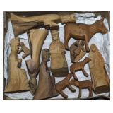 Vtg Hand Carved Olive Wood Jerusalem Nativity