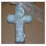 Isabel Bloom Signed Cross Ornament 6"L
