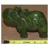 Vintage Carved Green Jade Elephant Figure 5L