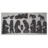 13pc African Handcarved Ebony Wood Nativity Set