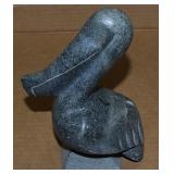 Vintage Carved Stone Pelican Shore Bird Statue