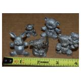 Lot of Vtg Pewter Miniature Animals w/Spoontiques