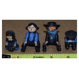 (4) Vtg Painted Cast Iron Amish Miniature Figures