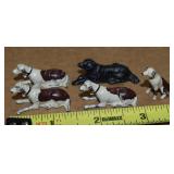 (5) Vtg Painted Lead Dog Miniature Figures