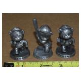 (3) 1983 Avon Pewter Bear Figures