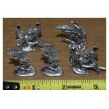 (5) Vtg CCI Pewter Jeweled Fairies Miniatures