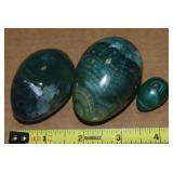 (3) Polished Stone / Alabaster Eggs